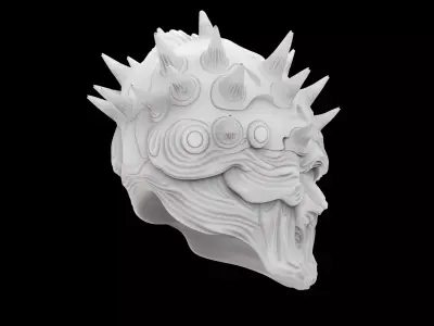 Space Creature Bust 3D Print Model 3D print model