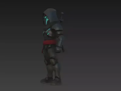 Powerful Futuristic Ninja Assassin Stylized 3D Character Model 3D model