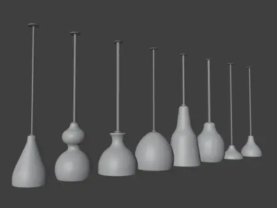 Wooden Lamps 3D model