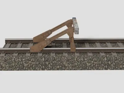 Wornrailway buffer Low-poly 3D model