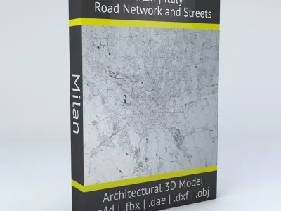 Milan Road Network and Streets 3D model