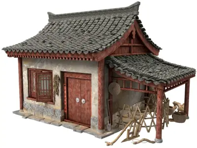 Old houses 3D model