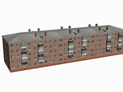 Russian Soviet brick house 3D model
