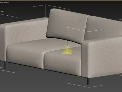 SOFA SYLVIA SEATER OFF WHITE 3D model