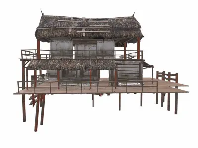 Swamp House Low-Poly PBR Low-poly 3D model