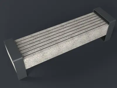 Modern Outdoor Bench 71 PBR Game Ready Low-poly 3D model