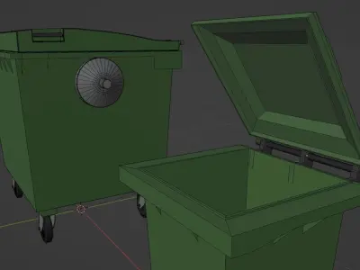 Garbage Bin and Container Kit Low-poly 3D model