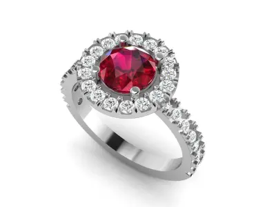 Diamond Ring For Women 3d Print Model 3D print model 33