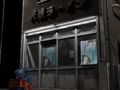 Old Japanese Ramen Shop 3D model