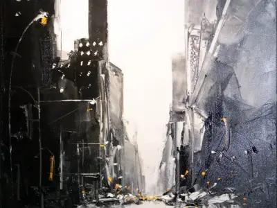 Modern Luxury Dark Leather Bed Set with Accessories 3D model