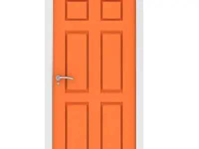 3D Door orange 3D model