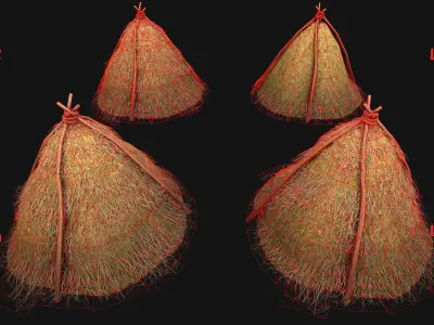 Medieval Stable Farm House Low-poly 3D model