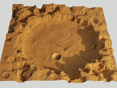 Crater 3D model Low-poly 3D model