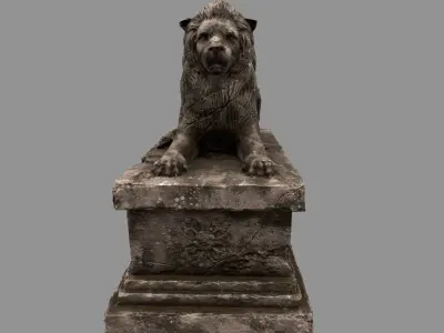 Lion Statue 29 Low-poly 3D model