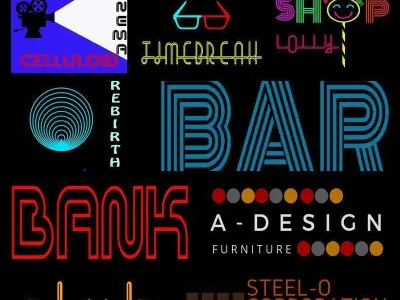 Neon Signs 2 UNITY Low-poly 3D model