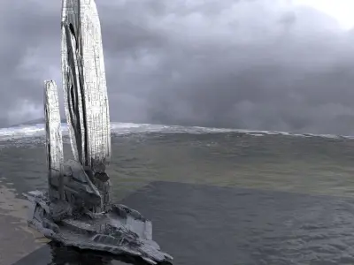 Halo Forerunner Inspired Alien Tower 3 3D model purchase