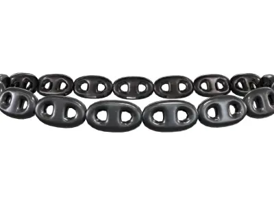 Black Choker Chains Necklace Low-poly 3D model