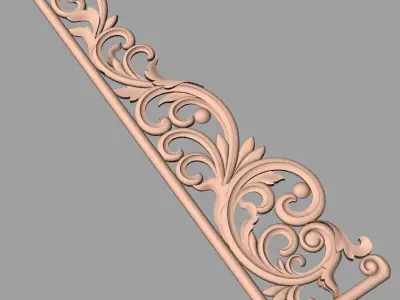 Decorative angle flower 3D STL model used for CNC router E037 3D model