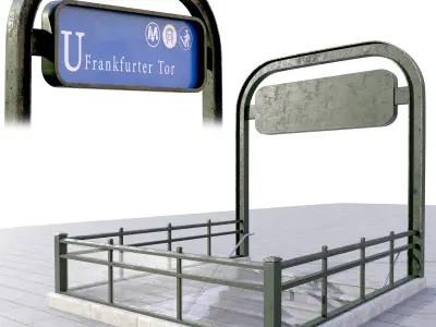 Metro Entrance 03 Low-poly 3D model