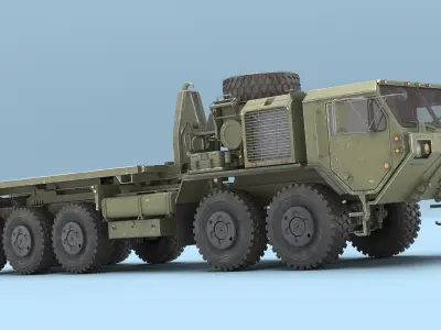  Palletized Load System Flatbed Cargo Truck Green Simplified 