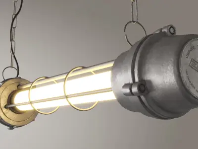 Industrial cylindrical lamp 3D model