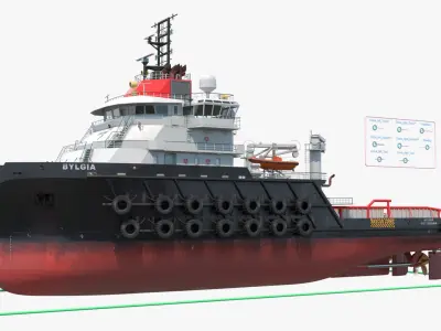  Bylgia Deep-Sea Anchor Handling Tug Rigged 