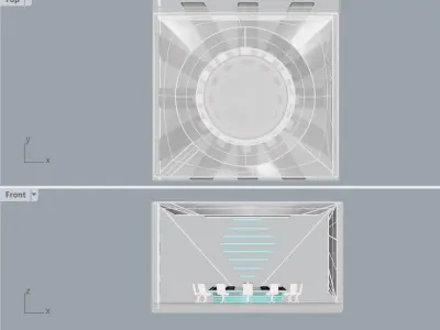 Futuristic Meeting Area Interior 3D model