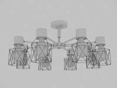 Vintage lamp Loft spider Luster E27 3D model