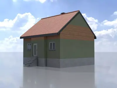 Modern single-family house version 6 L Low-poly 3D model