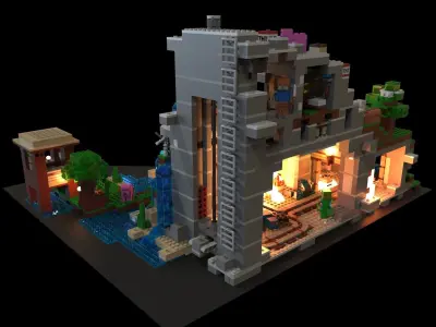 Lego Minecraft Low-poly 3D model