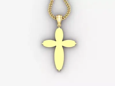Light Gold 18K Cross Pendant 1CP072 3D print model