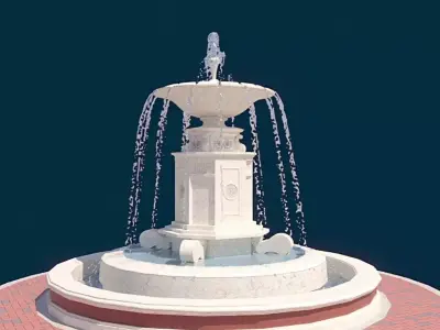 Realistic Water Fountain Loop Animation 10 3D model