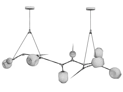 Chandelier bubbles and thorns Low-poly 3D model