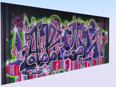 Graffiti wall XVIII 3D model