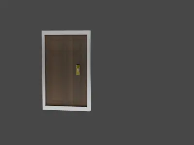 Wood Door with a Metal Frame Free low-poly 3D model
