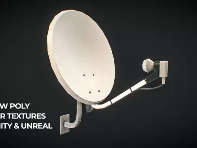 Parabolic Satellite Dish 3D Model Low-poly 3D model