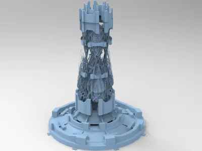 Sci fi Financial district brutalist architecture collection 1  3D model