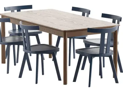 Patch Table and GRAY 23 chair 3D model