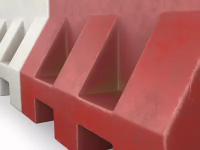 Old Plastic Road Barricade 3D model