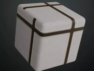 Modern White Plaster Square Tiles with Dark Wood Grout PBR  Texture