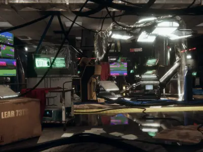 CyberPunk Laboratory-Research Center Interior Kitbash Low-poly 3D model