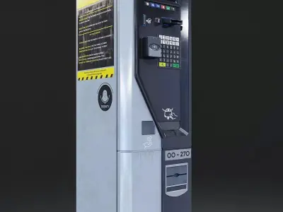 Parking Ticket Machine 3D Model Low-poly 3D model