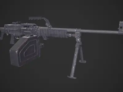 QJY-88 machine gun Low-poly 3D model