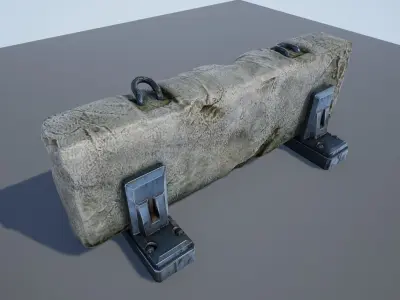 Sci-fi Roadblock - game model Low-poly 3D model