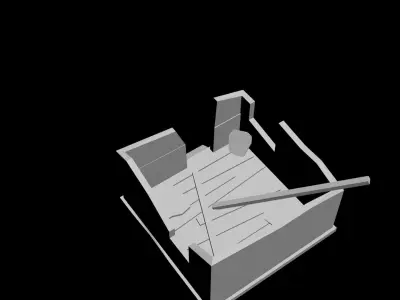 Ruined house Free low-poly 3D model