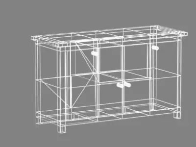 A WOODEN CABINET Low-poly 3D model