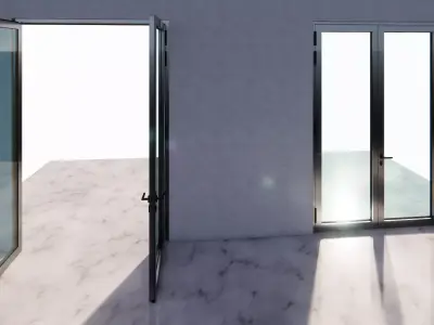 Generic Double Leaf  Inward Swing Door 3D model