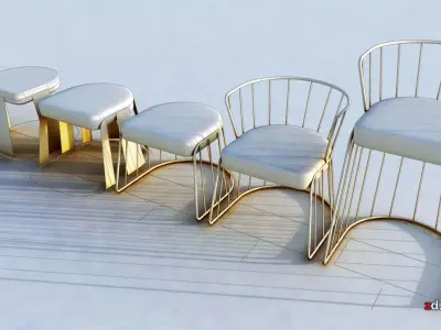 STOOL - low and high chair 3D model