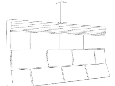 Modular embankment Low-poly 3D model