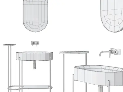 Washbasins Furniture 3d model Low-poly 3D model